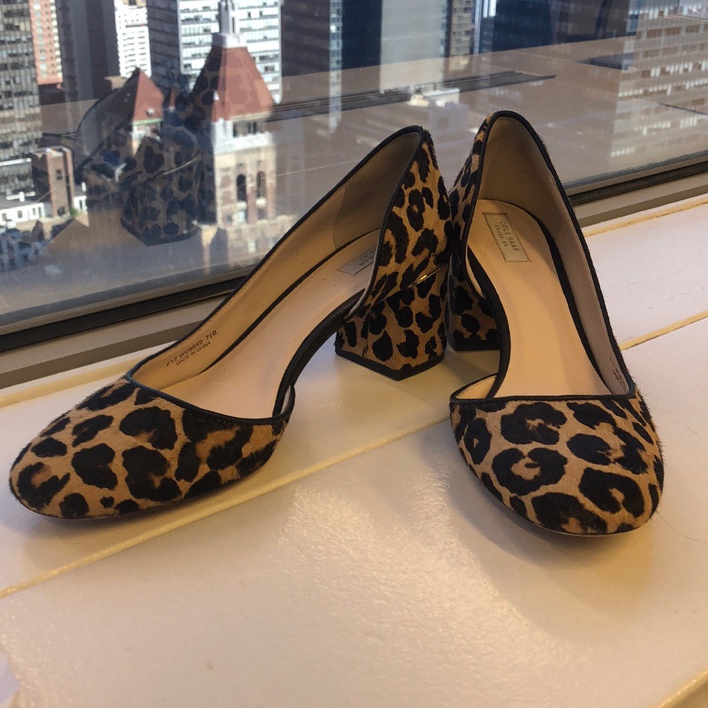 Cole Haan Grand.os Leopard Block Heel - Like New!